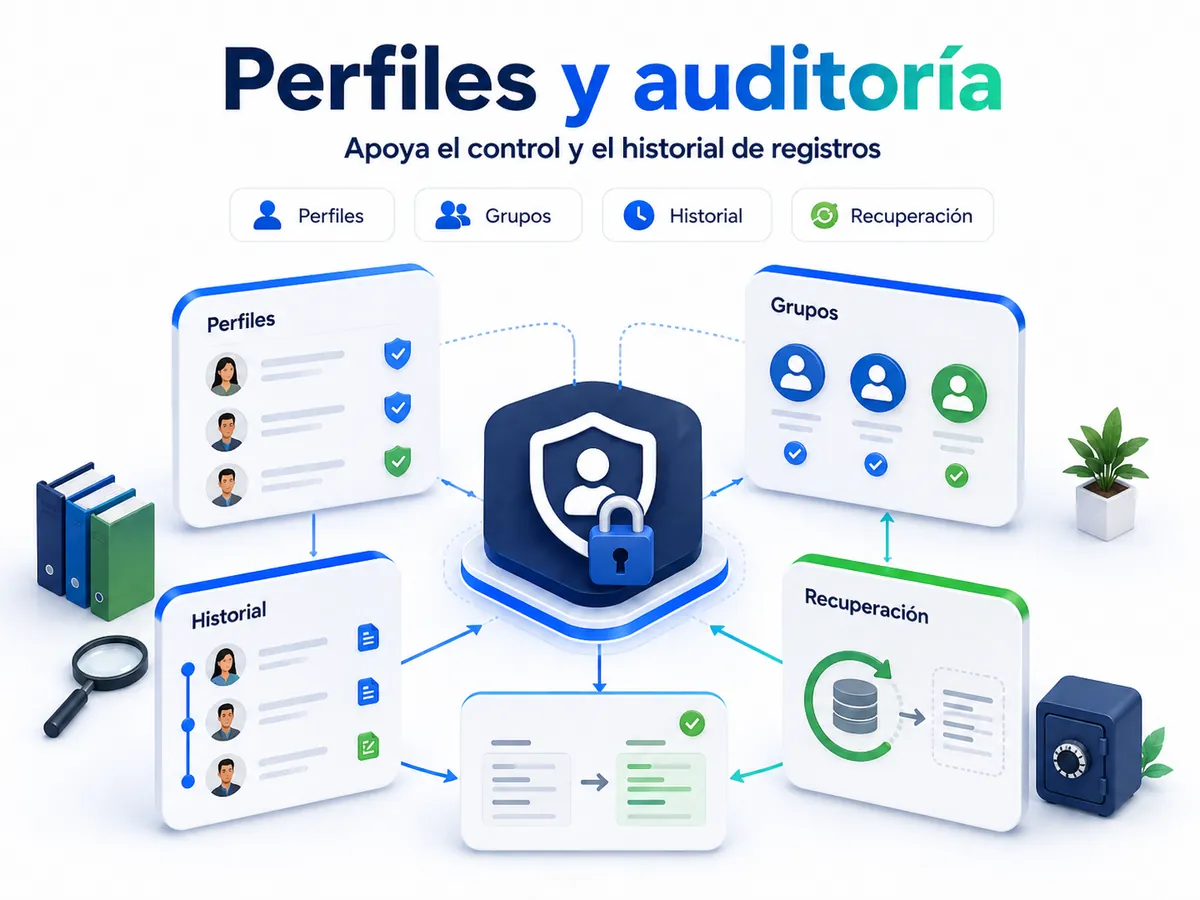 actionflow perfiles y auditoria